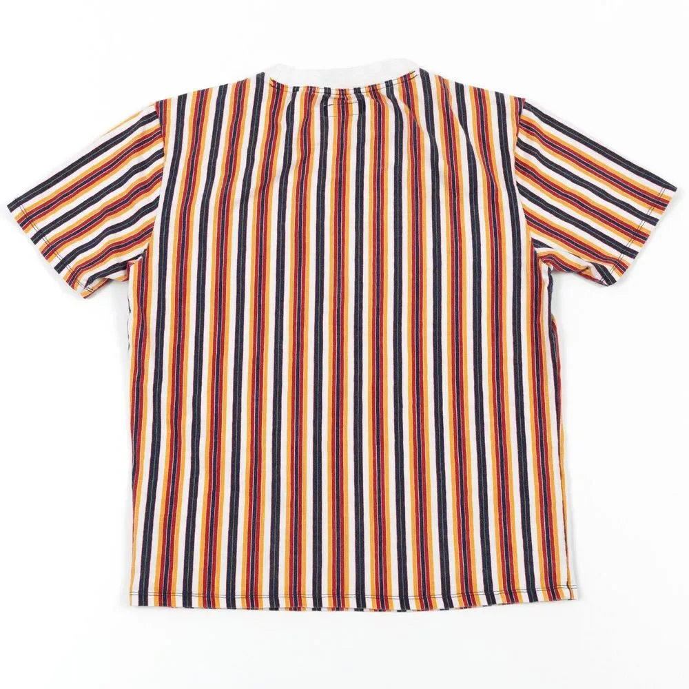 Guess Jeans Los Angeles Striped Shirt‎ Small Blue Yellow Red Embroidered Logo